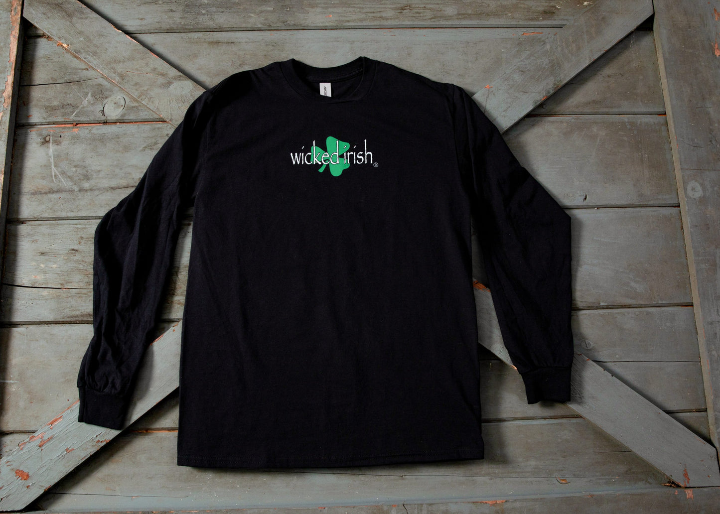 Wicked Irish Unisex Celtic Cross Wicked Irish Logo Long Sleeve Logo T-Shirt