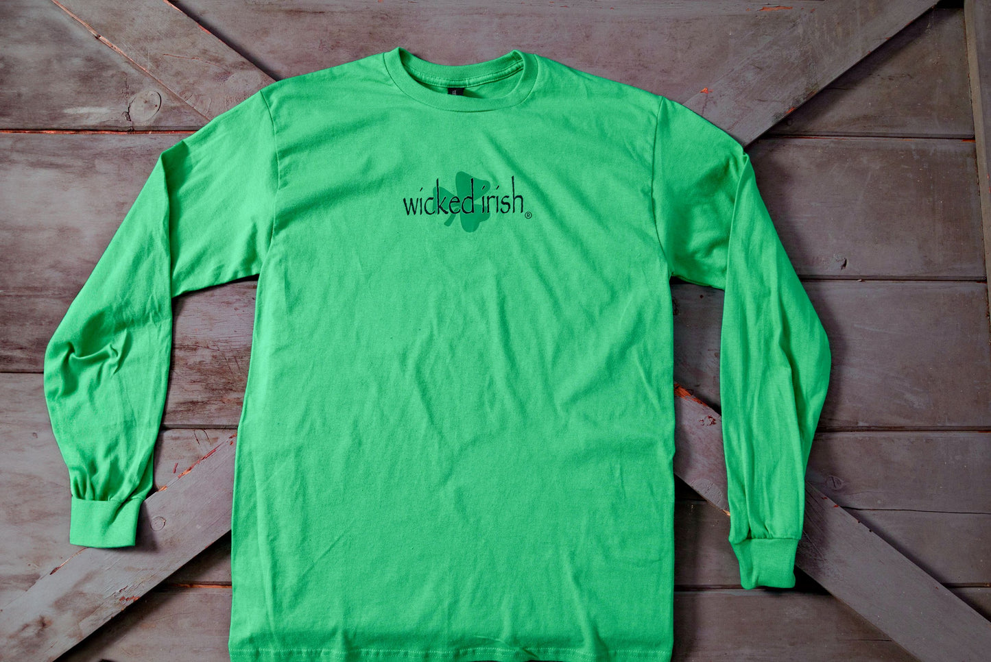 Wicked Irish Unisex Celtic Cross Wicked Irish Logo Long Sleeve Logo T-Shirt