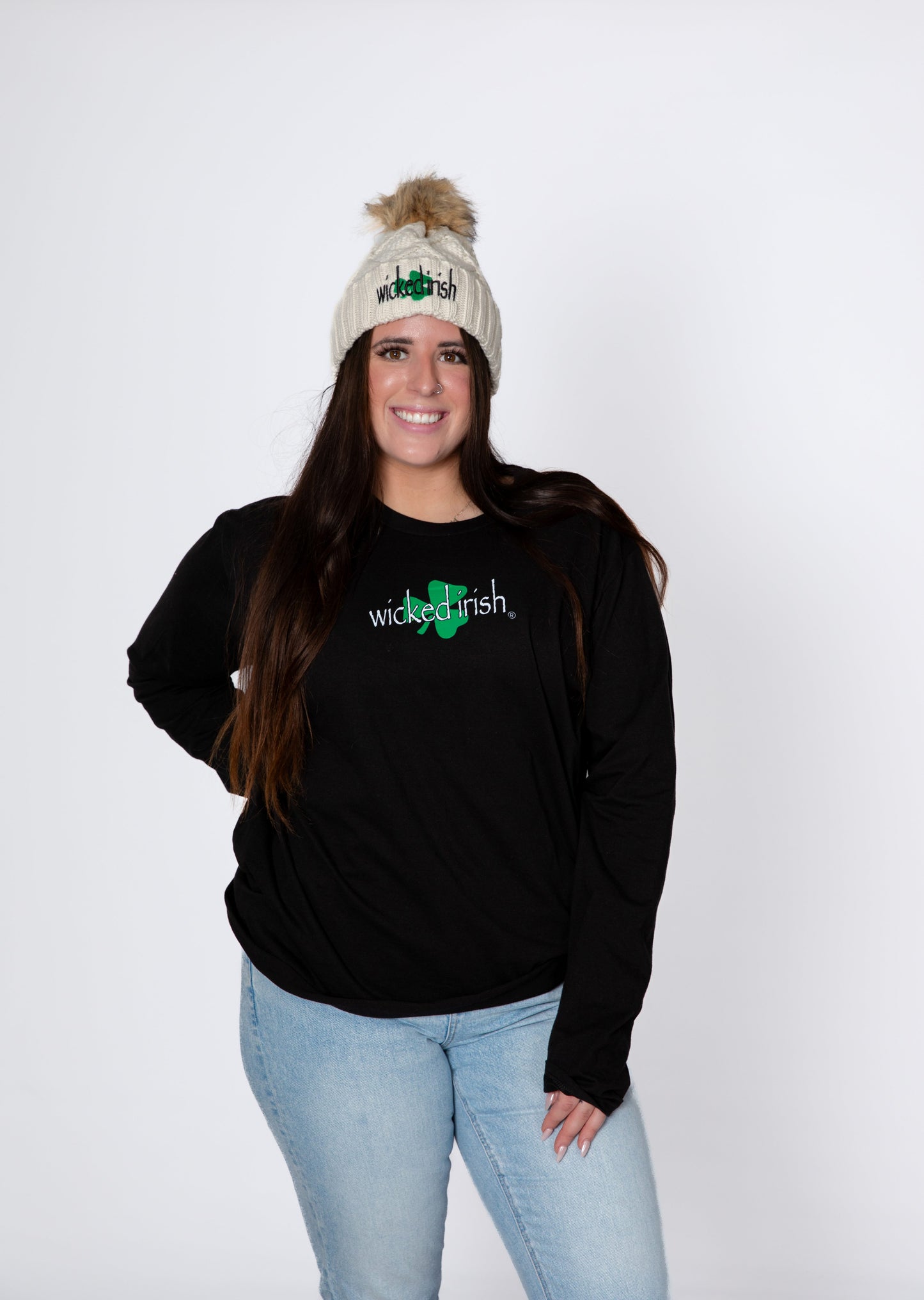 Wicked Irish Faux Fur Pom Pom Hat