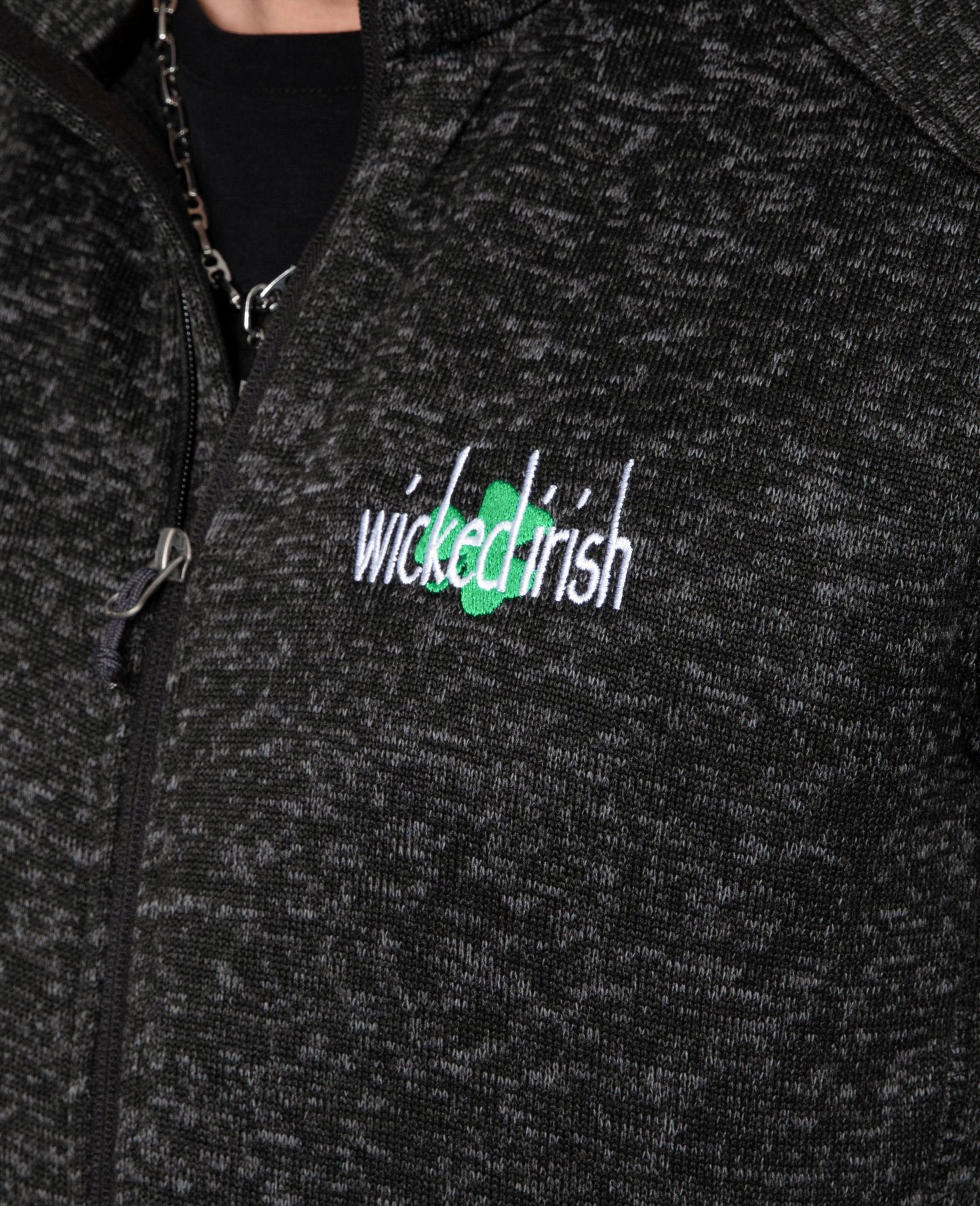 Wicked Irish Men's or Unisex Heathered Fleece Full Zip Jacket