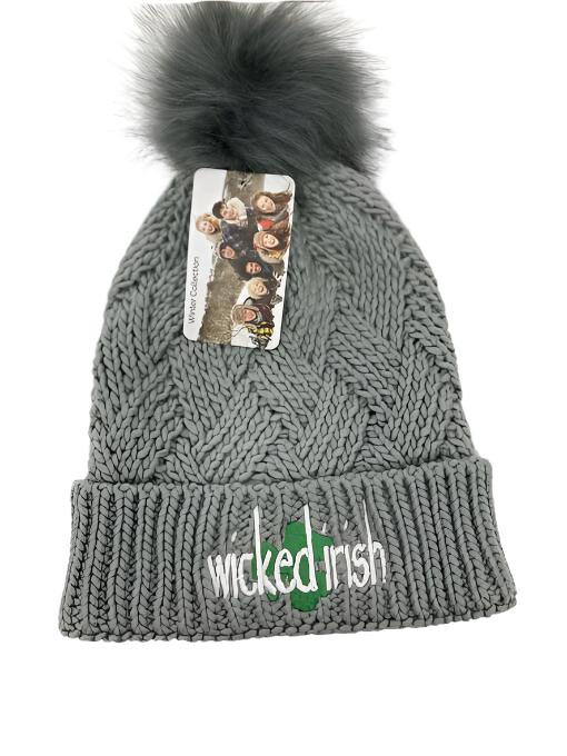 Wicked Irish Faux Fur Pom Pom Hat