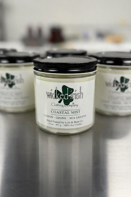 Wicked Irish  Coastal Mist Candle 100% Soy