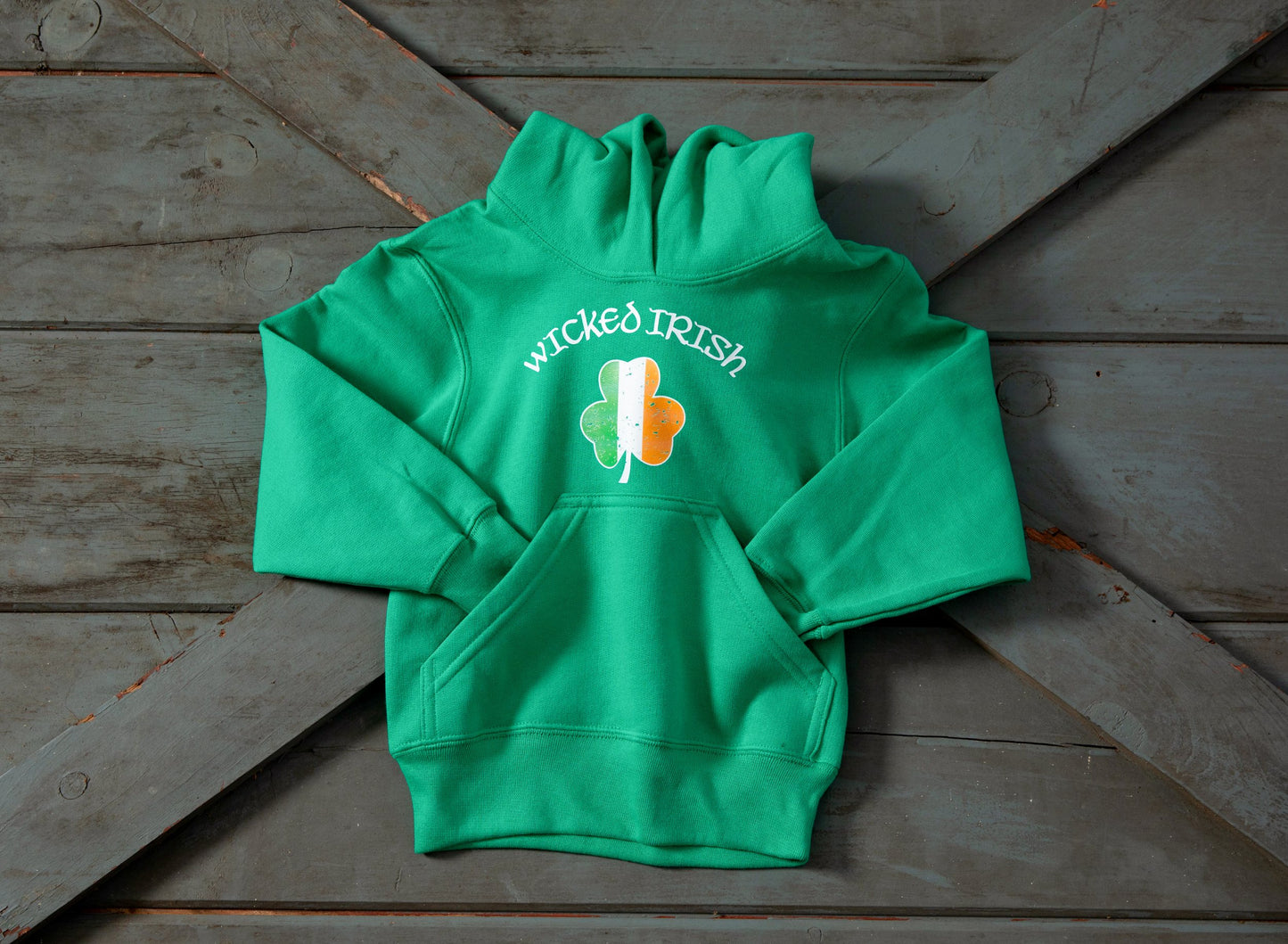 Wicked Irish Shamrock Youth Hooded Sweatshirt