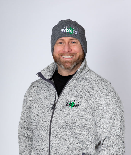 Wicked Irish Men's or Unisex Heathered Fleece Full Zip Jacket