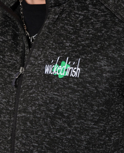 Wicked Irish Men's or Unisex Heathered Fleece Full Zip Jacket