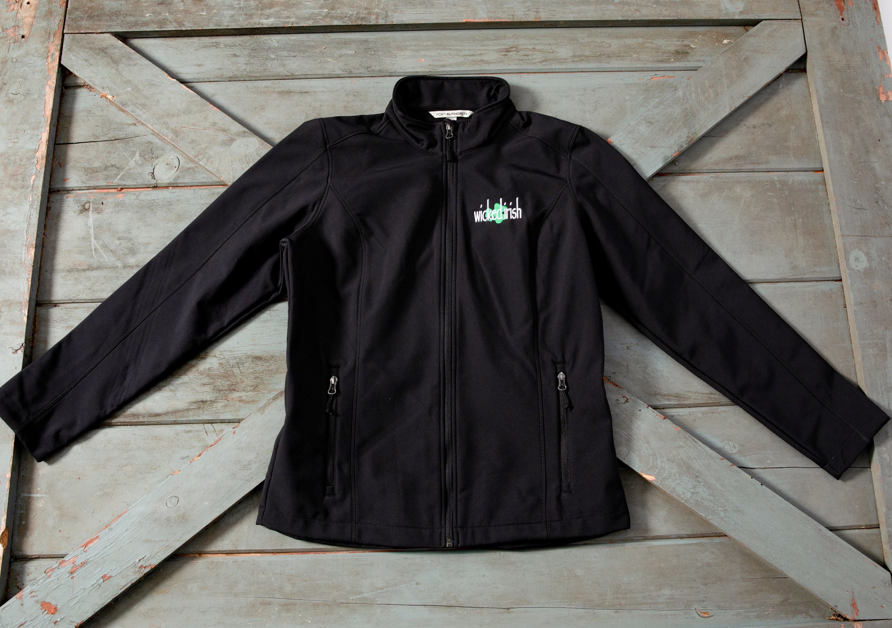 Wicked Irish Ladies Core Soft Shell Jacket – Black – Wicked Irish Clothing