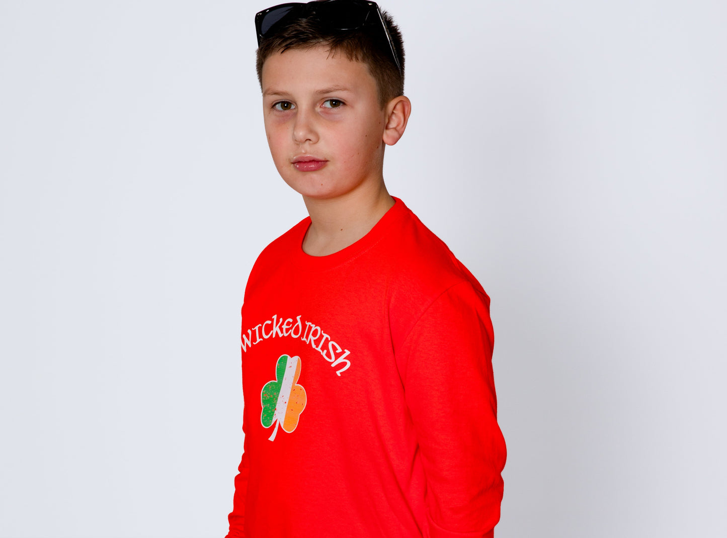 Wicked Irish Youth Shamrock Long Sleeve Tee Shirt