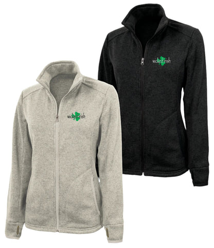 Wicked Irish Women’s Heathered Fleece Full Zip Jacket