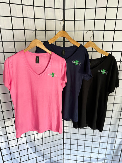 Wicked Irish Ladies V Neck Short Sleeve Tee